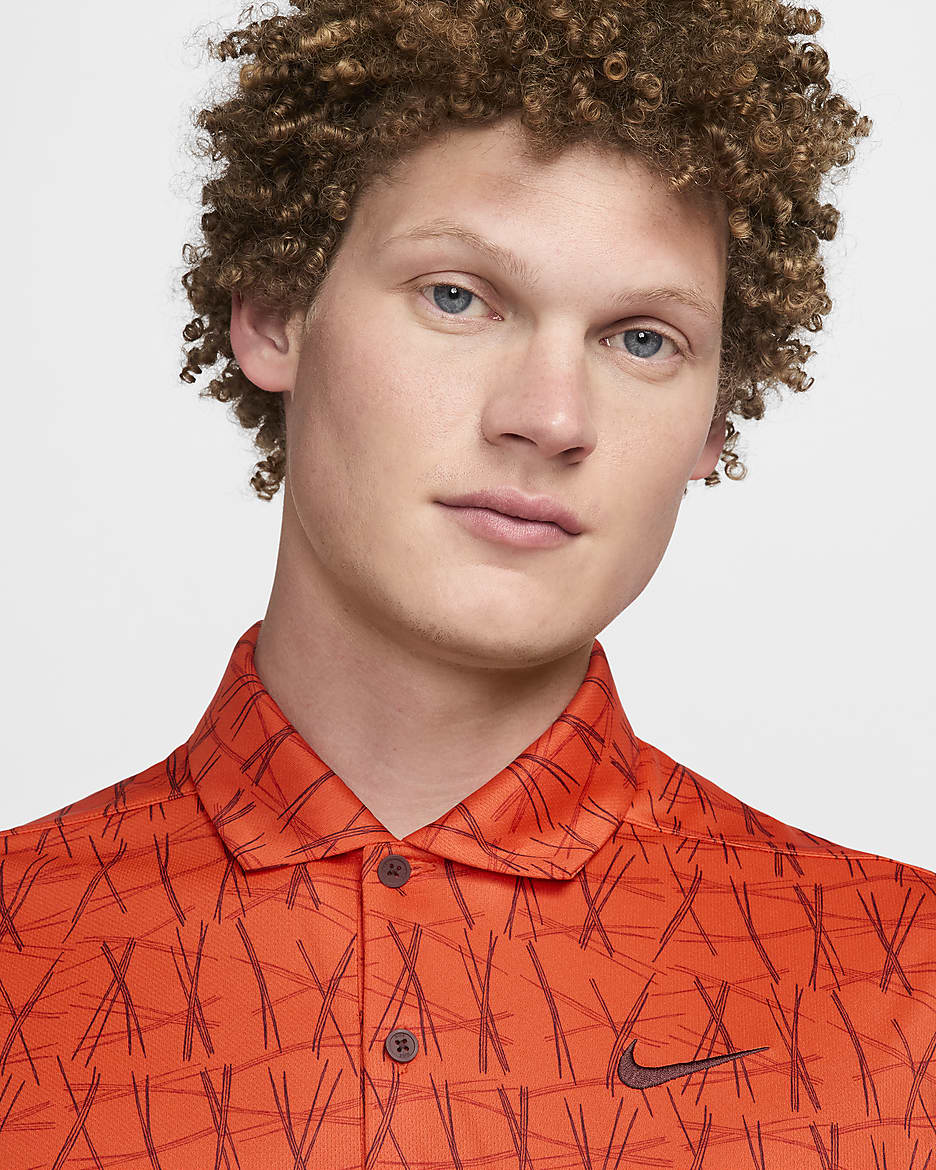 Brown nike polo shirt sales